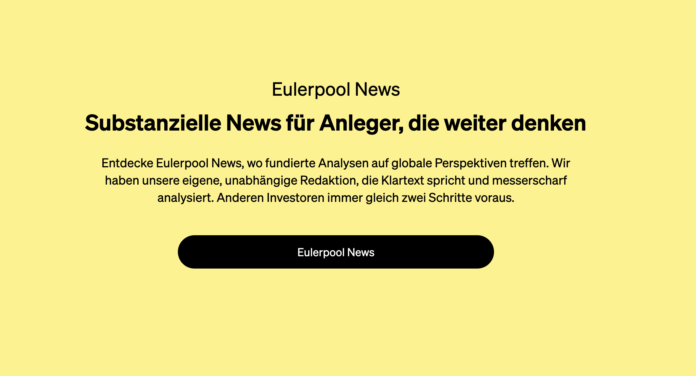 Eulerpool Research Systems startet eigene Redaktion “Eulerpool News”